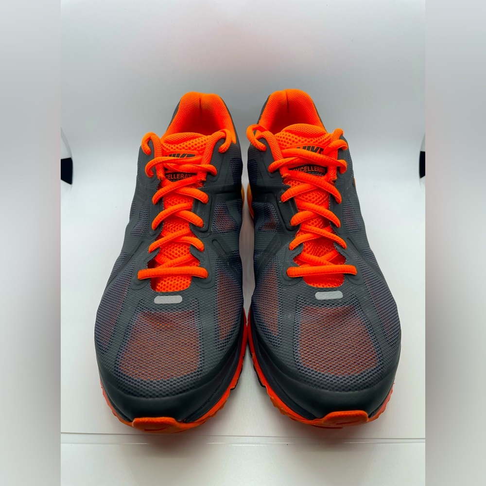 Nike Mens Air Max Running Shoes Gray Orange Mesh Low Top